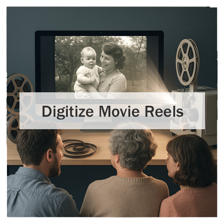 Film Reels to Digital Transfer. Convert 8mm, 16mm Old Movies to MP4